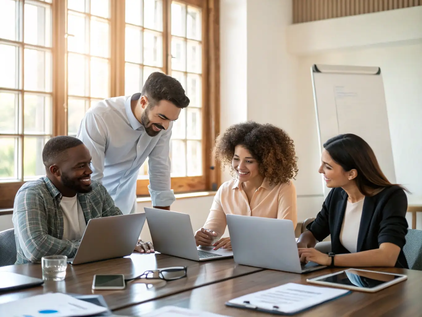 A team of sales professionals is participating in a training session, learning about new AI tools and techniques to enhance their sales performance and customer engagement.